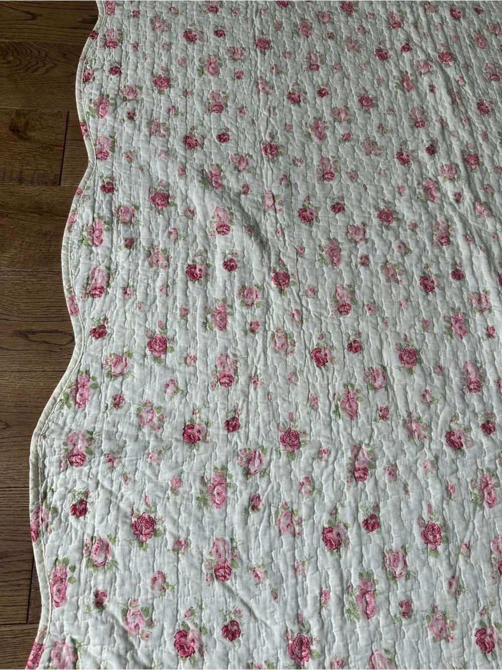 Shabby Chic Floral King Quilt 100% Cotton 1 Pillow Sham